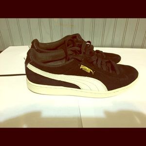 White on Black Pumas, Womens Size 7 and a half